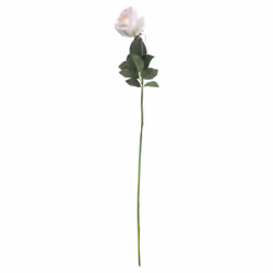 Hill Interiors Artificial Single Stem Tea Rose - 65cm, Palest Pink