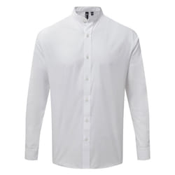 Premier Adults Unisex Long Sleeve Grandad Shirt - M, White