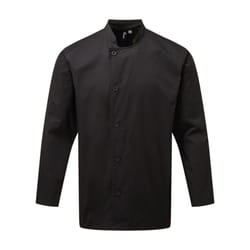 Premier Unisex Adults Chefs Essential Long Sleeve Jacket - 3XL, Black