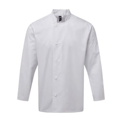 Premier Unisex Adults Chefs Essential Long Sleeve Jacket - L, White