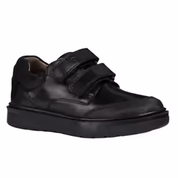Geox Boys Leather Riddock Touch Fastening Shoe - 1 UK, Black