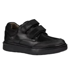 Geox Boys Leather Riddock Touch Fastening Shoe - 1 UK, Black
