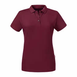 Russell Womens/Ladies Pure Organic Polo - XS, Burgundy