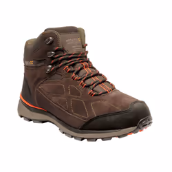 Regatta Mens Samaris Suede Hiking Boots - UK Size 10, Peat/Burnt Salmon