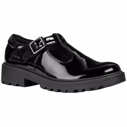 Geox Girls J Casey G E Leather Buckle Shoe - 1 UK, Black