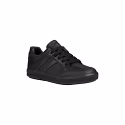 Geox J Arzach B. D Leather Lace Up Trainer - 6 UK Child, Black