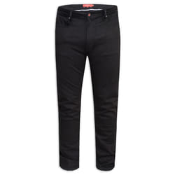 Duke Mens Claude Slim Fit Stretch Jeans - 36R, Black