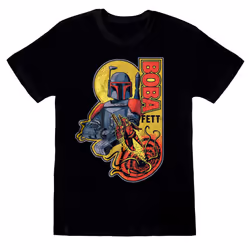 Star Wars Unisex Adult Boba Fett T-Shirt - S, Black