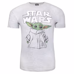 Star Wars: The Mandalorian Unisex Adult The Child Sketch T-Shirt - M, Heather Grey