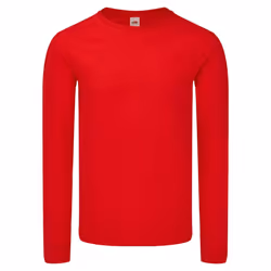 Fruit of the Loom Mens Iconic 150 Long-Sleeved T-Shirt - S, Red