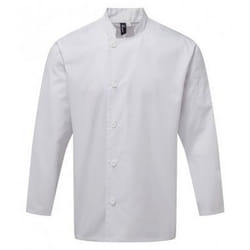 Premier Mens Essential Long-Sleeved Chef Jacket - L, White