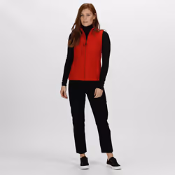Regatta Womens/Ladies Flux Softshell Bodywarmer / Sleeveless Jacket (Water Repellent & Wind Resistant) - 16, Classic Red