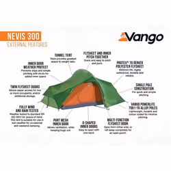 Vango Nevis 300 Tent - 3 Man Trekking/Backpacking Tent