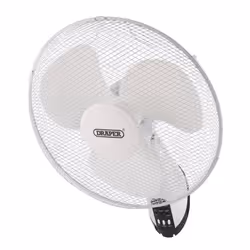 230V Oscillating Wall Mounted Fan with Remote Control, 16""/400mm, 3 Speed
