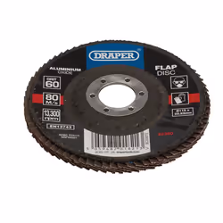 Draper 115MM FLAP DISC 60G ALOX 82360 Aluminium Oxide Flap Discs, 115 x 22.23mm