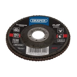 Draper 115MM FLAP DISC 80G ALOX 82870 Aluminium Oxide Flap Discs, 115 x 22.23mm