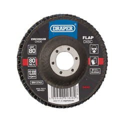 Draper 115MM FLAP DISC 80G ZR 84042 Zirconium Oxide Flap Discs, 115 x 22.23mm