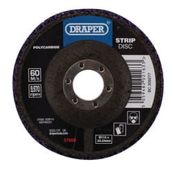 Draper 115MM POLYSTRIP DISC PURPLE 37608 Polycarbide Strip Disc, 115mm, 22.23mm, 180 Grit, Purple