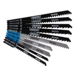 Draper 10PC J/S BLADE SET U SHANK 43470 Assorted BIM and HCS Jigsaw Blade Set for Wood and Metal (10 Piece)