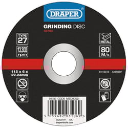Draper GRIND/DISC METAL - 115X6MM DPC 94793 94793 DPC Metal Grinding Discs