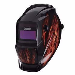 Draper AUTO VARIOSHADE WELDING HELMET 02513 Auto-Darkening Welding Helmet, Red Flames