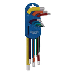 Draper Expert Metric Long Arm Hex Key Set, Colour Coded (9 Piece)