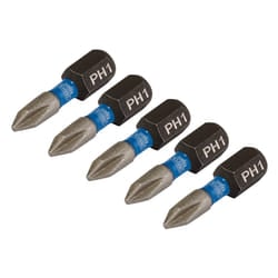 Draper PH1X25MM IMPACT S/D BIT 5PK 04934 Cross Slot/PH Type Impact Screwdriver Bits, 1/4" Hex