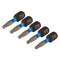 Draper T10X25MM IMPACT S/D BIT 5PK 05491 TX-STARÃ Impact Screwdriver Bits, 1/4" Hex