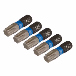 Draper T40X25MM IMPACT S/D BIT 5PK 05497 TX-STARÃ Impact Screwdriver Bits, 1/4" Hex