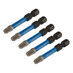 Draper PZ3X50MM IMPACT S/D BIT 5PK 05648 PZ-Type Impact Screwdriver Bits, 1/4" Hex