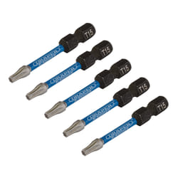 Draper T15X50MM IMPACT S/D BIT 5PK 05651 TX-STARÃ Impact Screwdriver Bits, 1/4" Hex