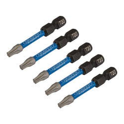 Draper T20X50MM IMPACT S/D BIT 5PK 05652 TX-STARÃ Impact Screwdriver Bits, 1/4" Hex