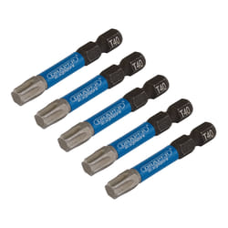 Draper T40X50MM IMPACT S/D BIT 5PK 05672 TX-STARÃ Impact Screwdriver Bits, 1/4" Hex