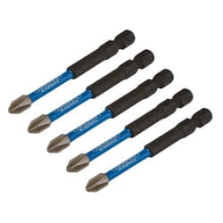 Draper PH2X75MM IMPACT S/D BIT 5PK 05676 Cross Slot/PH Type Impact Screwdriver Bits, 1/4" Hex