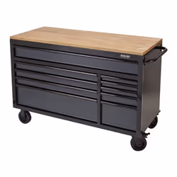 BUNKER® Workbench Roller Tool Cabinet, 10 Drawer, 56"", Grey