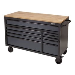 BUNKER&#174; Workbench Roller Tool Cabinet, 10 Drawer, 56"", Grey