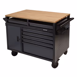 BUNKER® Multi-Functional Workbench Roller Tool Cabinet, 14 Drawer, 48"", Grey
