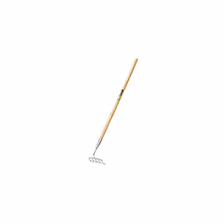 09985 Long Handled Steel Narrow Rake, Silver, One Size
