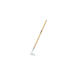 09985 Long Handled Steel Narrow Rake, Silver, One Size