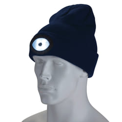 Draper BEANIE WITH TORCH - NAVY BLUE 10007 10007 Beanie Hat with Rechargeable Torch, One Size, 1W, 100 Lumens