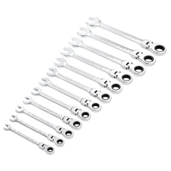 Draper 12PC FLEX HEAD RATCH SPANN SET 27733 27733 HI-TORQÃ Metric Flexible Head Ratchet Combination Spanner Set (12 Piece)