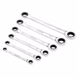 Draper 6PC RATCHET RING SPANNER SET 27741 27741 HI-TORQÃ Metric Double Ratchet Ring Spanner Set (6 Piece)