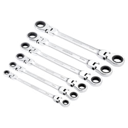 Draper 6PC FLEX RATC RING SPANNER SET 27762 27762 HI-TORQÃ Metric Flexible Head Double Ring Ratchet Spanner Set (6 Piece)