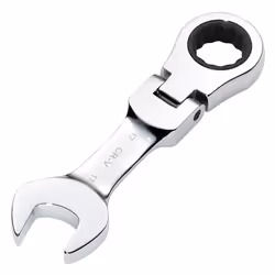 Draper 17MM STUBBY FLEX RACT. SPANNER 27977 27977 HI-TORQÃ Metric Stubby Flexible Head Ratchet Combination Spanner