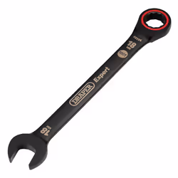 Draper 18.0MM RATCHETING SPANNER 03891 HI-TORQÃ Metric Ratchet Combination Spanners, Black