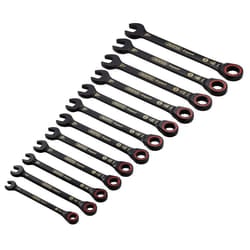 Draper 12PC RATCHETING SPANNER SET BK 03896 HI-TORQÃ Metric Ratchet Combination Spanner Set, Black (12 Piece)