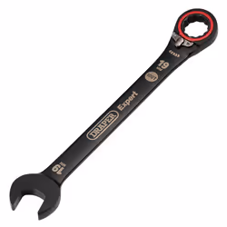 Draper 19MM REVERS. RATCHET SPANNER 03909 HI-TORQÃ Metric Reversible Ratchet Combination Spanners, Black
