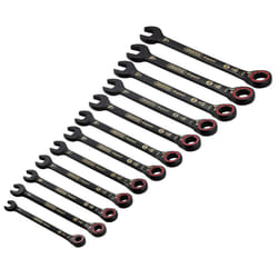 Draper 12PC REVERS.RATCHET SPAN. SET 03912 HI-TORQÃ Metric Reversible Ratchet Combination Spanner Set, Black (12 Piece)