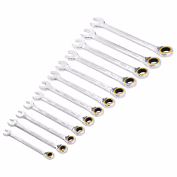 Draper 12PC REVERS.RATCHET SPAN. SET 03913 HI-TORQÃ Metric Reversible Ratchet Combination Spanner Set (12 Piece)