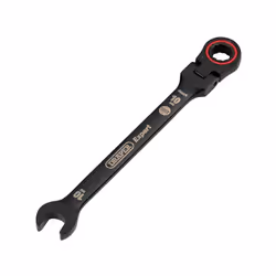 Expert HI-TORQ Metric Flexible Head Ratchet Combination Spanner Black - 10mm